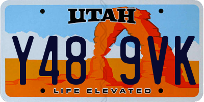 UT license plate Y489VK