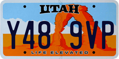 UT license plate Y489VP