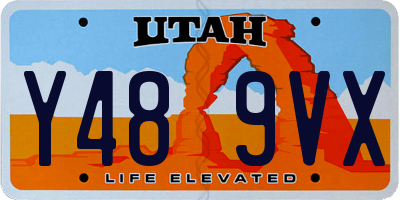 UT license plate Y489VX