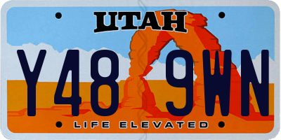 UT license plate Y489WN