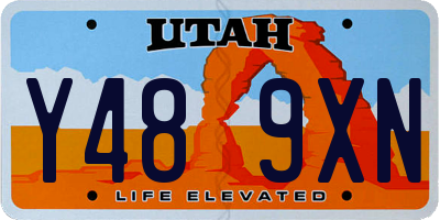 UT license plate Y489XN