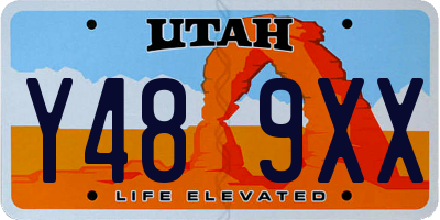 UT license plate Y489XX