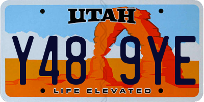 UT license plate Y489YE
