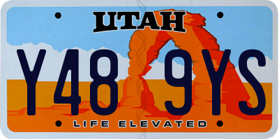 UT license plate Y489YS