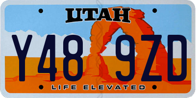 UT license plate Y489ZD
