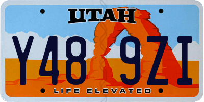 UT license plate Y489ZI