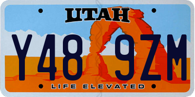 UT license plate Y489ZM