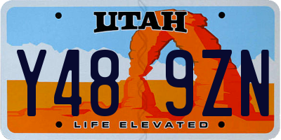 UT license plate Y489ZN