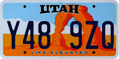 UT license plate Y489ZQ