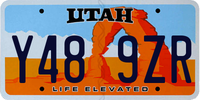 UT license plate Y489ZR