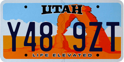 UT license plate Y489ZT