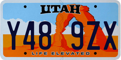 UT license plate Y489ZX