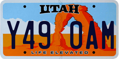 UT license plate Y490AM