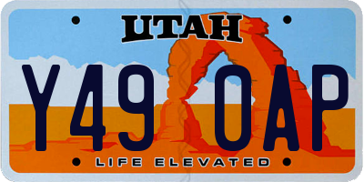 UT license plate Y490AP