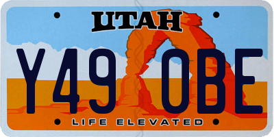 UT license plate Y490BE