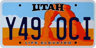 UT license plate Y490CI