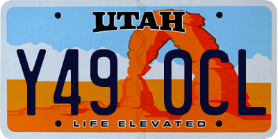 UT license plate Y490CL