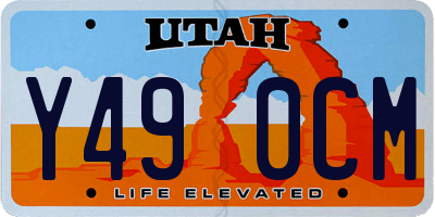 UT license plate Y490CM