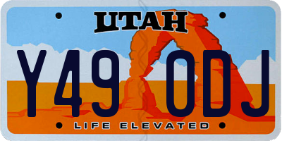 UT license plate Y490DJ