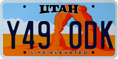 UT license plate Y490DK