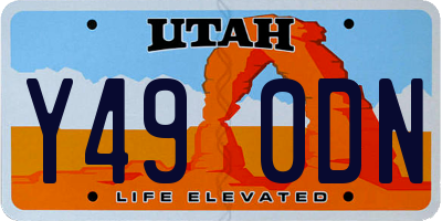 UT license plate Y490DN
