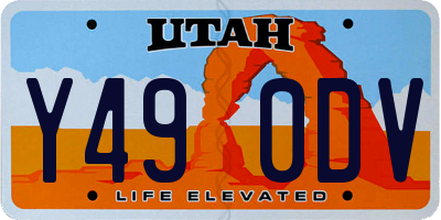 UT license plate Y490DV