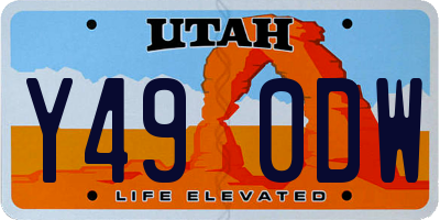 UT license plate Y490DW