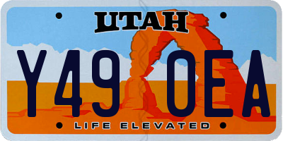 UT license plate Y490EA