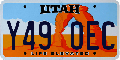 UT license plate Y490EC
