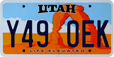 UT license plate Y490EK