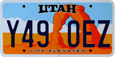 UT license plate Y490EZ