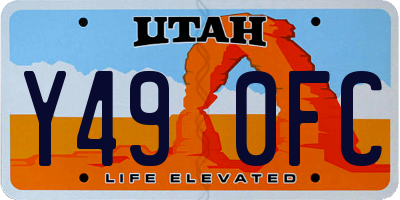 UT license plate Y490FC