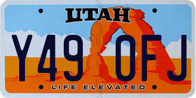 UT license plate Y490FJ
