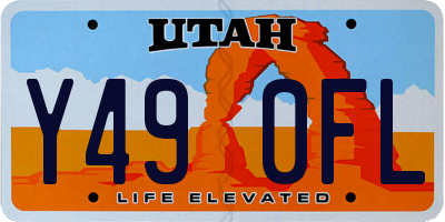 UT license plate Y490FL