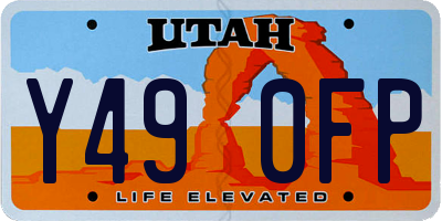 UT license plate Y490FP