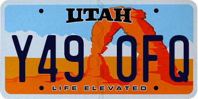 UT license plate Y490FQ