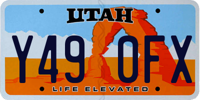 UT license plate Y490FX