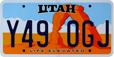 UT license plate Y490GJ