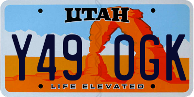 UT license plate Y490GK