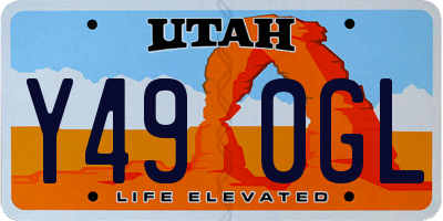 UT license plate Y490GL