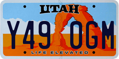 UT license plate Y490GM