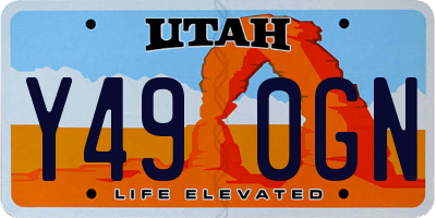 UT license plate Y490GN