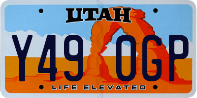 UT license plate Y490GP
