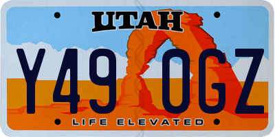 UT license plate Y490GZ
