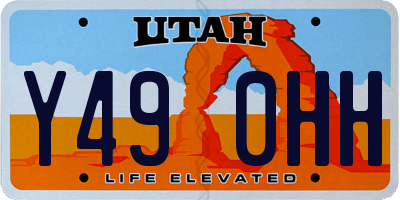 UT license plate Y490HH