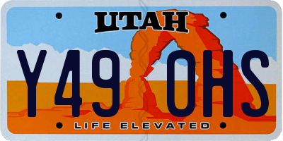 UT license plate Y490HS