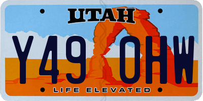UT license plate Y490HW