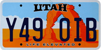 UT license plate Y490IB