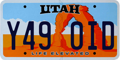 UT license plate Y490ID