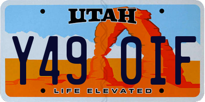 UT license plate Y490IF